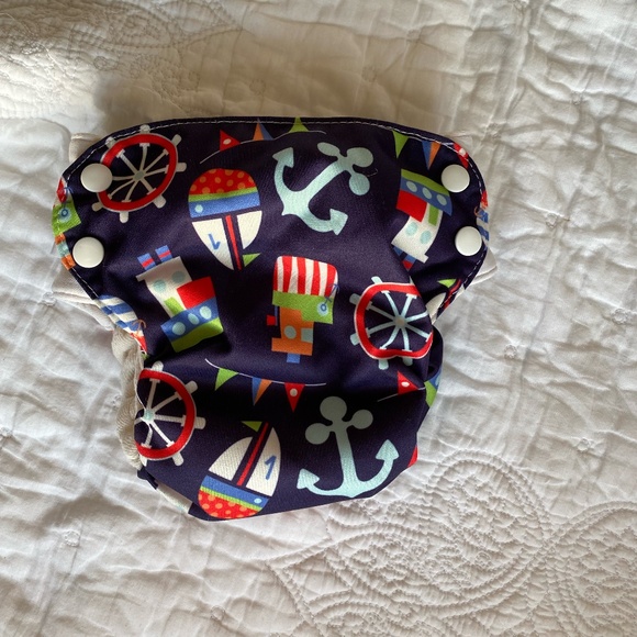 Blueberry Other - Blueberry Side Snap Simplex in Organic Cotton Nautical Size M  VGUC